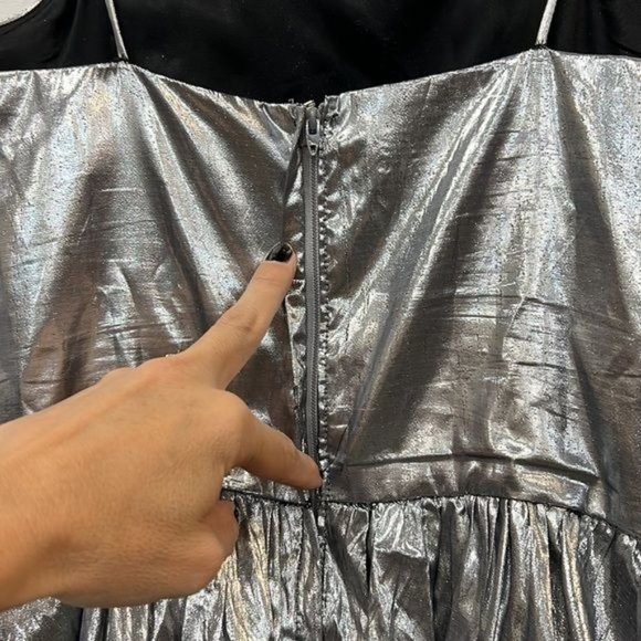 Vintage Rob Hill for Mister Jay Wet Silver Metallic Prom Cocktail Party Dress - Picture 8 of 13